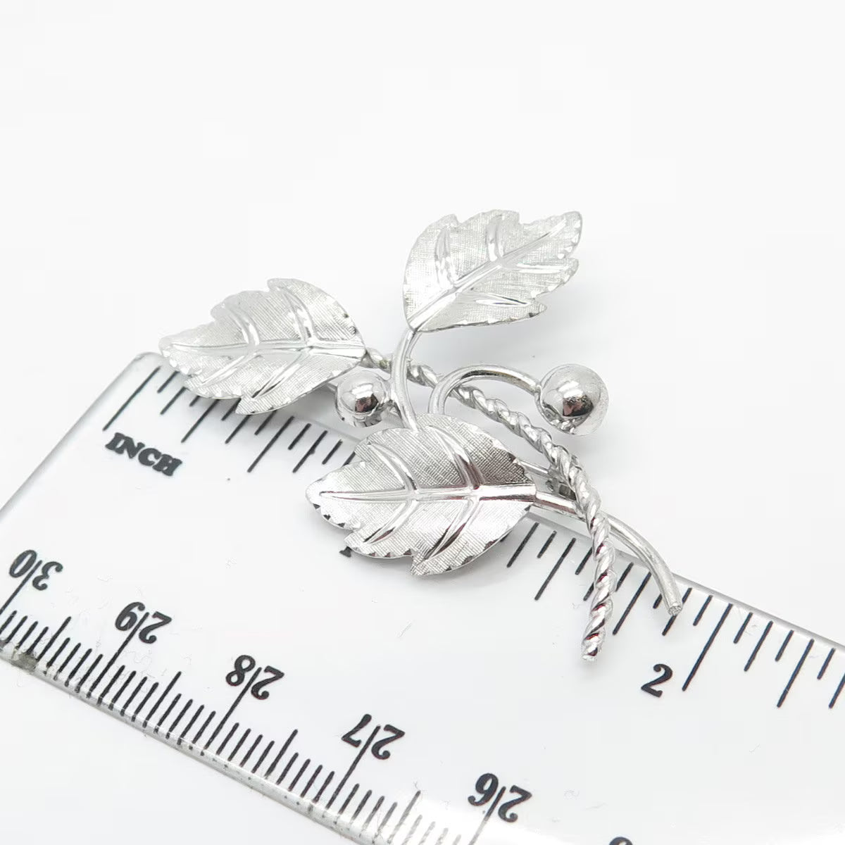 925 Sterling Silver Vintage Van Dell Leaf Branch Pin Brooch