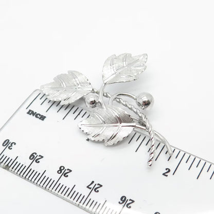 925 Sterling Silver Vintage Van Dell Leaf Branch Pin Brooch