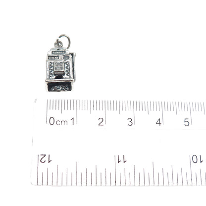 Old Pawn Sterling Silver Vintage Slot Machine Casino Minimalist Charm Pendant