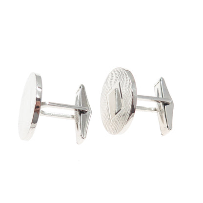 925 Sterling Silver Vintage Engravable Classic Round Cufflinks
