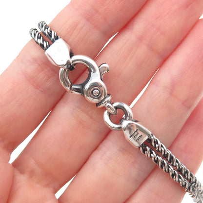 Tiffany & Co. 925 Sterling Vintage Italy Double Heart Rope Chain Necklace 16"