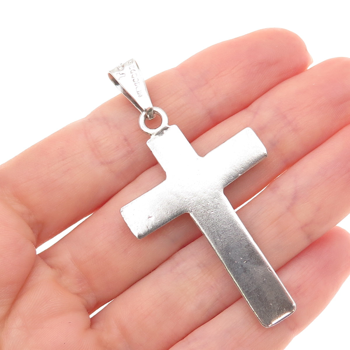 925 Sterling Silver Vintage Mexico Cross Religious Pendant