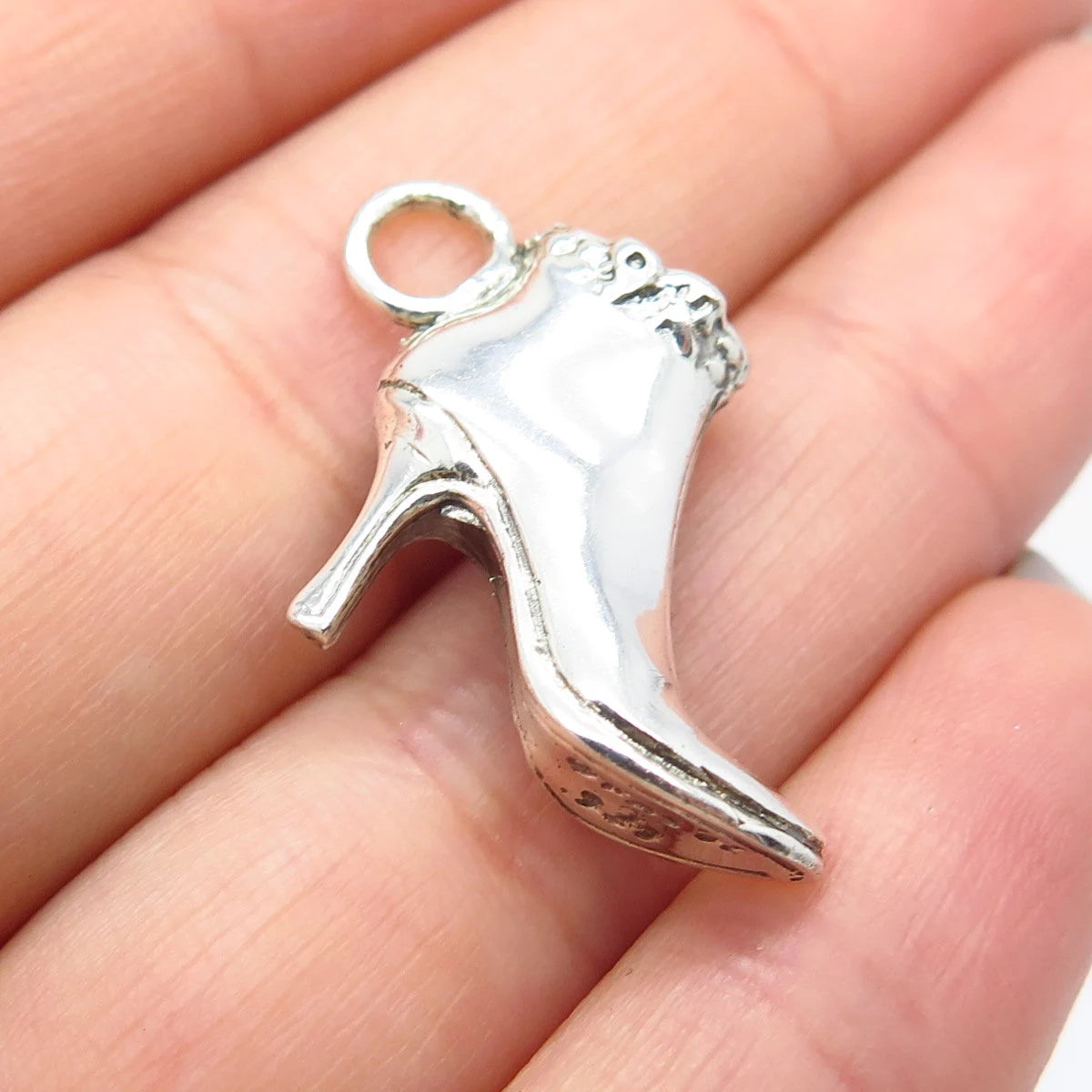925 Sterling Silver Vintage Lisa Greene Fine ARF Lady's Shoe Charm Pendant