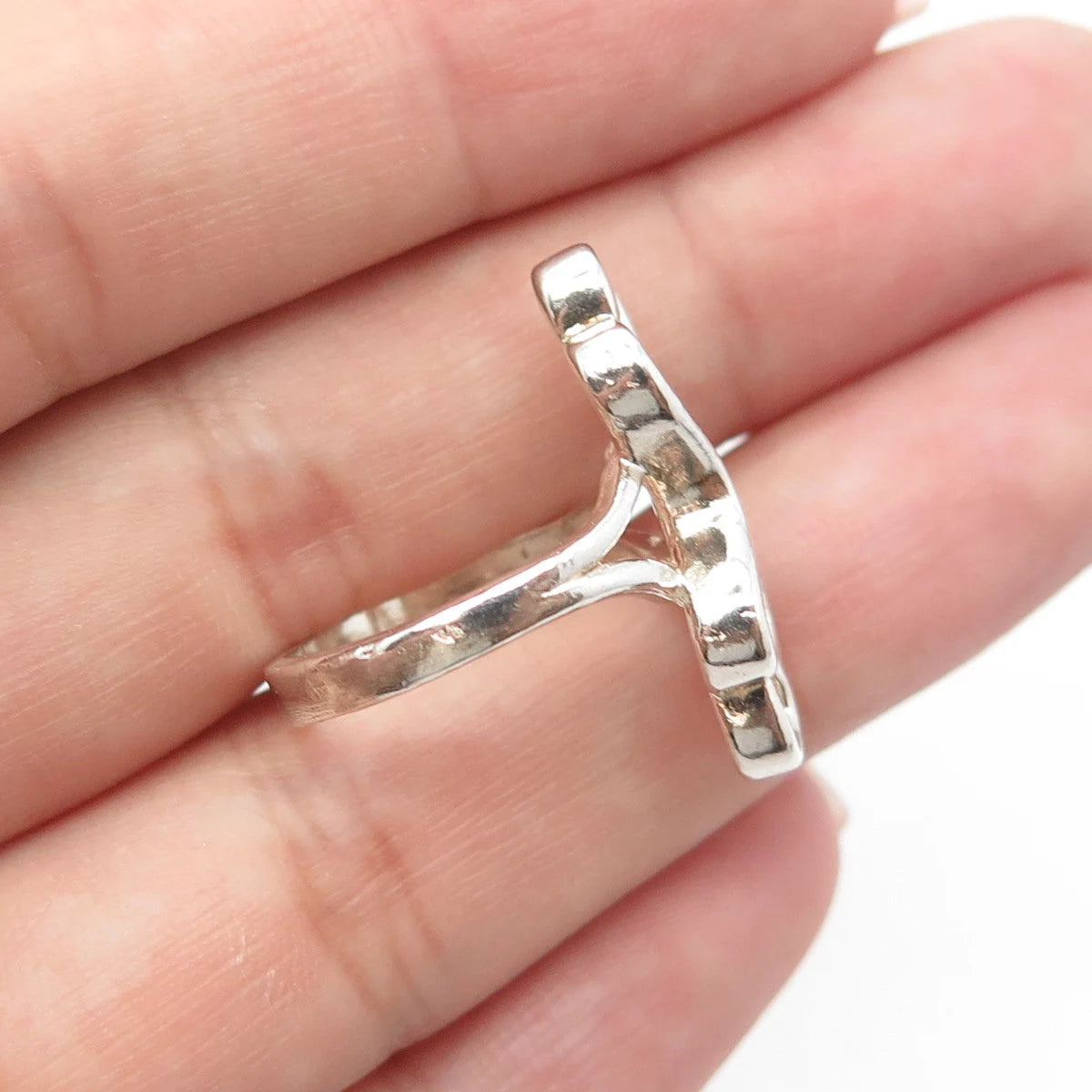 925 Sterling Silver Vintage Swirl Cocktail Ring Size 5.5