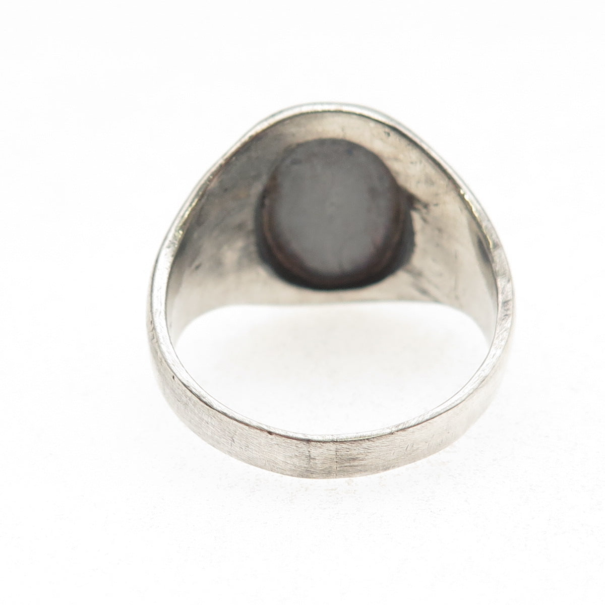 925 Sterling Silver Vintage Cross Oxidized Signet Ring Size 11.5