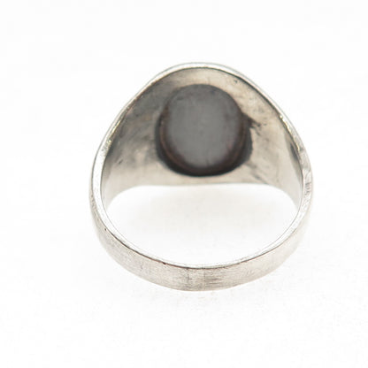 925 Sterling Silver Vintage Cross Oxidized Signet Ring Size 11.5