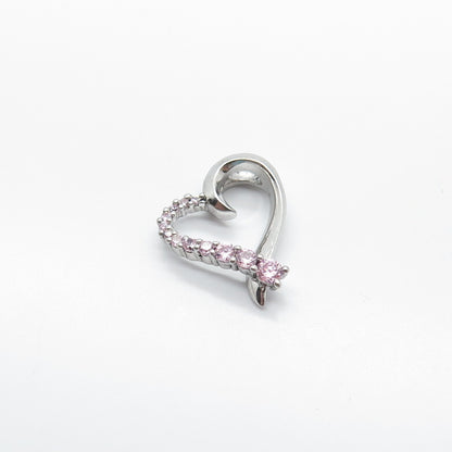 925 Sterling Silver SAI C Z Graduated Open Heart Minimalist Slide Pendant