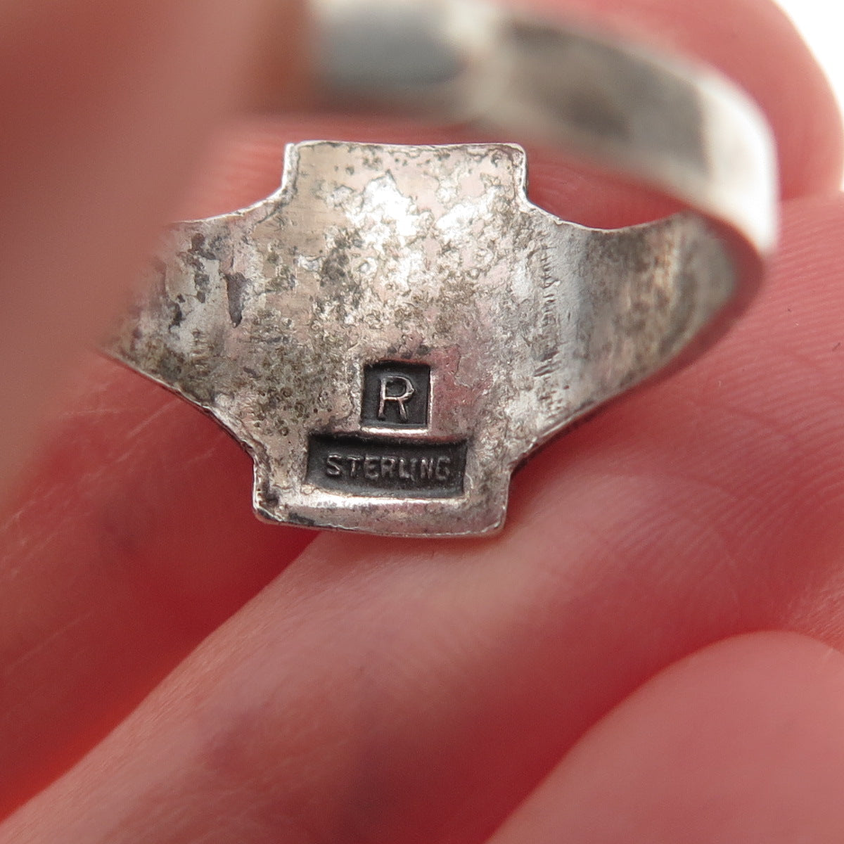 ROBBINS & CO. 925 Sterling Vintage Brownie Girl Scout Adjustable Ring Size 7.75
