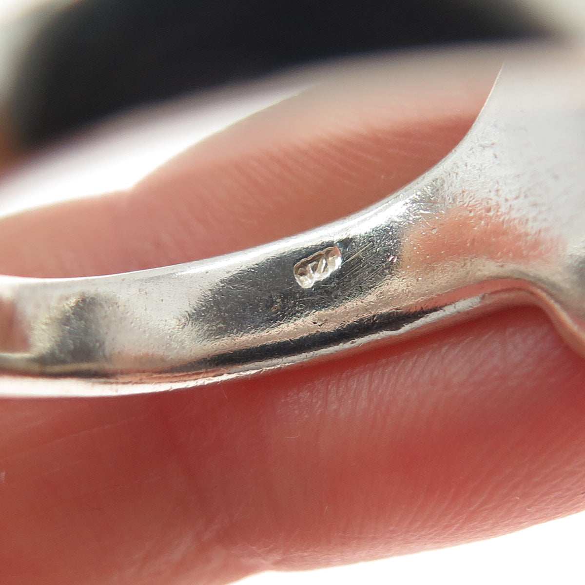 925 Sterling Silver Vintage Southwestern Indian Chief Oxidized Ring Size 9.75