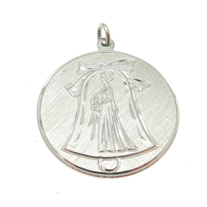 ANSON 925 Sterling Silver Vintage Bride Wedding Round Pendant