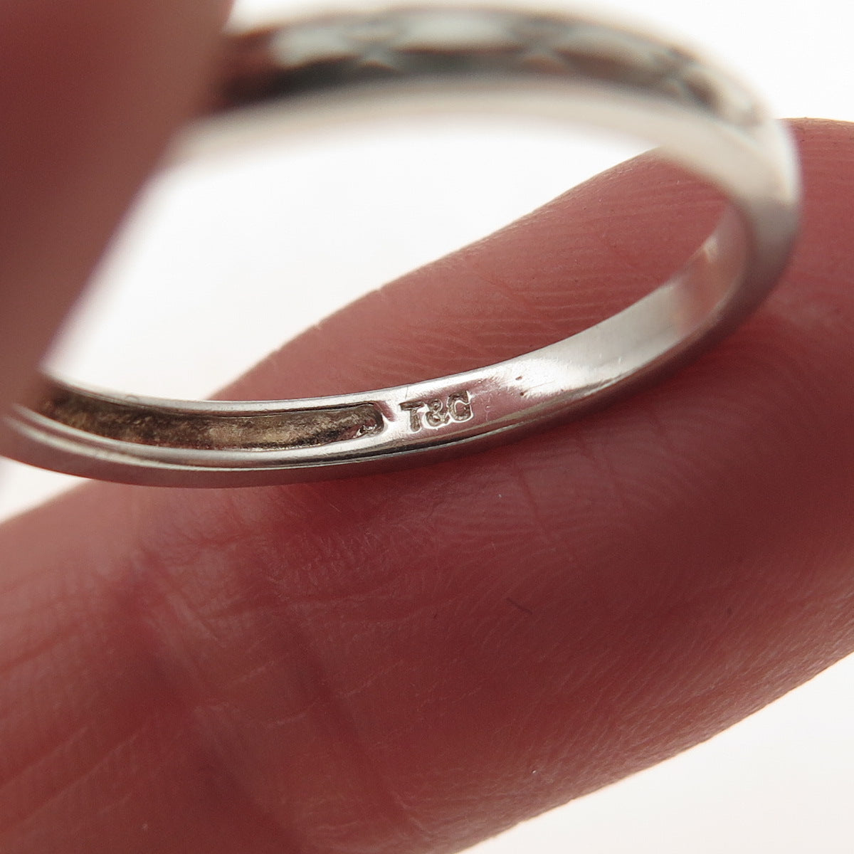 Town & Country 925 Sterling Silver Real Round-Cut Diamond Engagement Ring Size 7