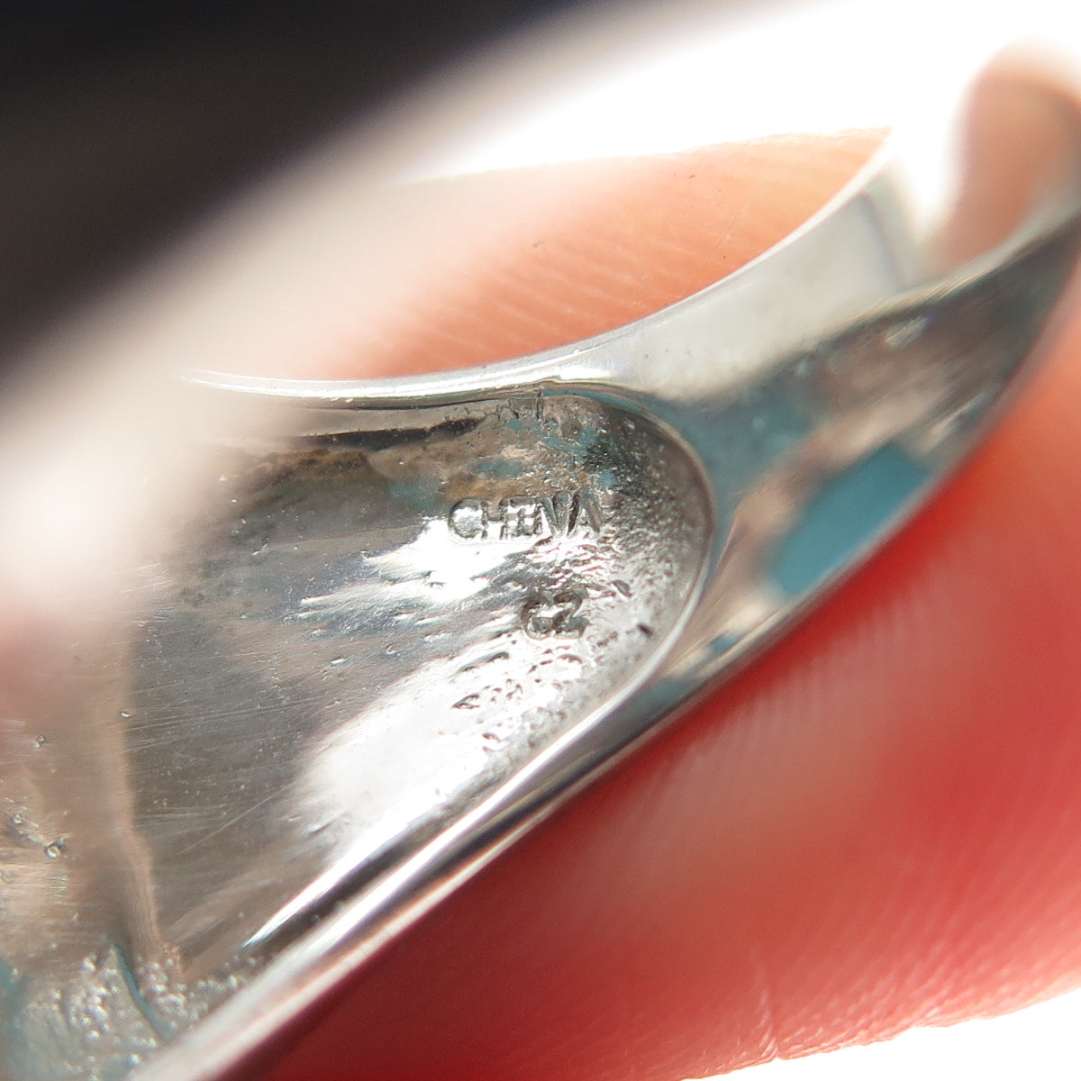 FADI 925 Sterling Silver Real Turquoise & Round-Cut C Z Ring Size 7.25