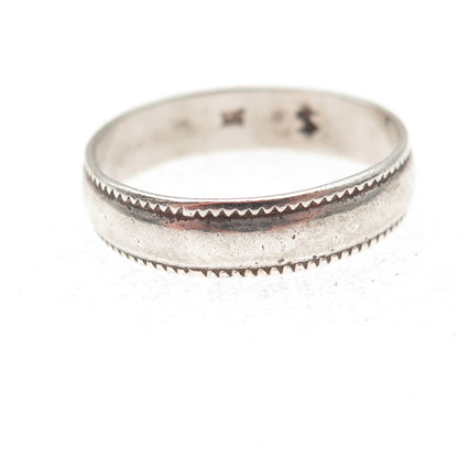 Shube 925 Sterling Silver Vintage Oxidized Band Ring Size 9.75