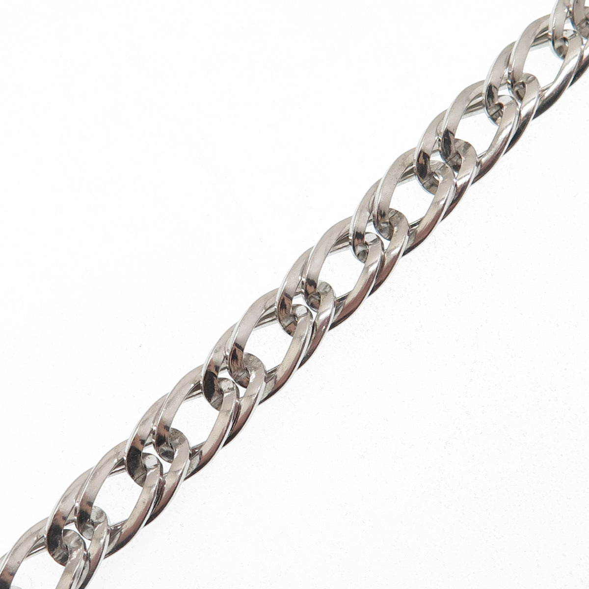 925 Sterling Silver Antique Art Deco Double Curb Link Bracelet 6.75"