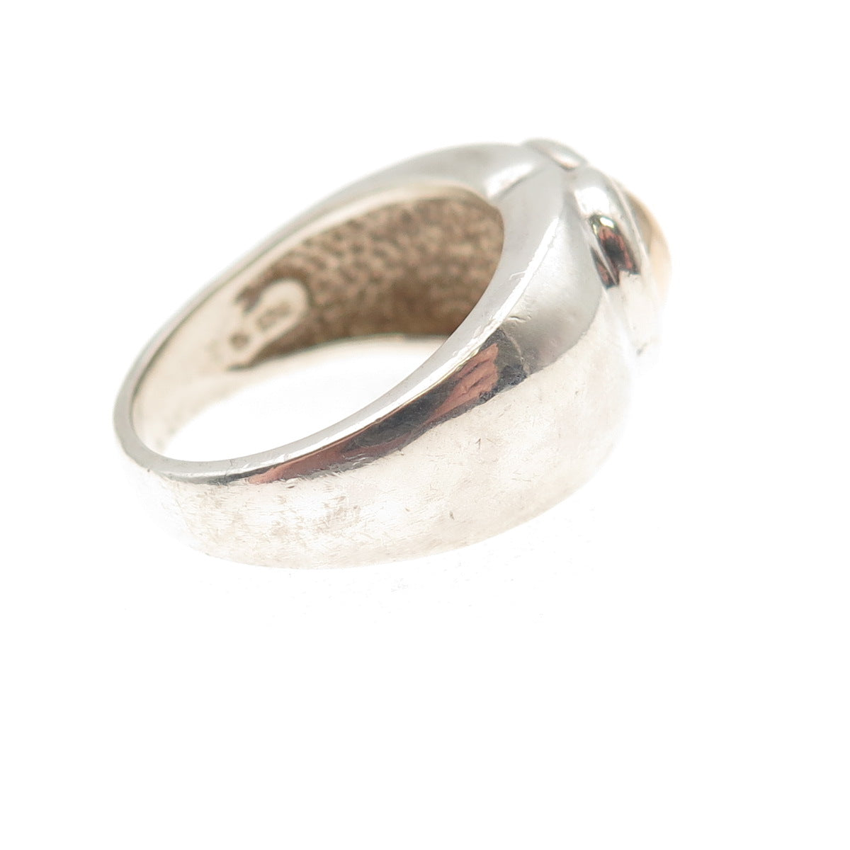 Ross Simons 925 Sterling Silver 14K Gold Vintage Heart Oxidized Ring Size 7