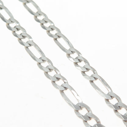 925 Sterling Silver Italy Figaro Chain Necklace 18"