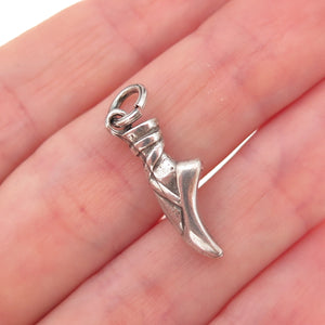 925 Sterling Silver Vintage Ballerina Oxidized 3D Charm Pendant