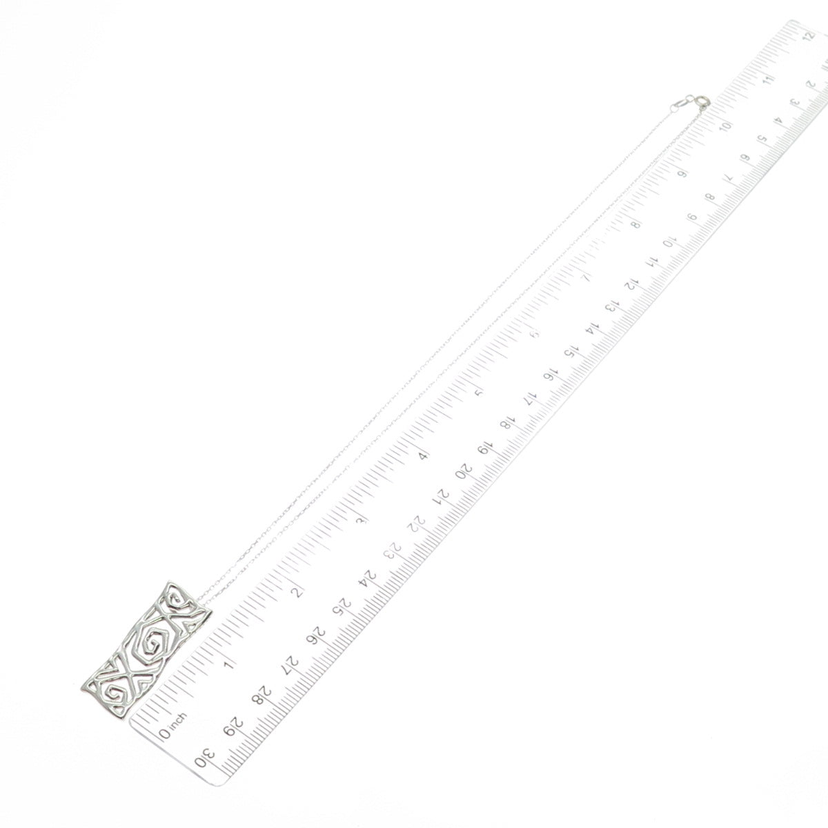 925 Sterling Silver Modernist Spiral Bar Cable Chain Necklace 18"