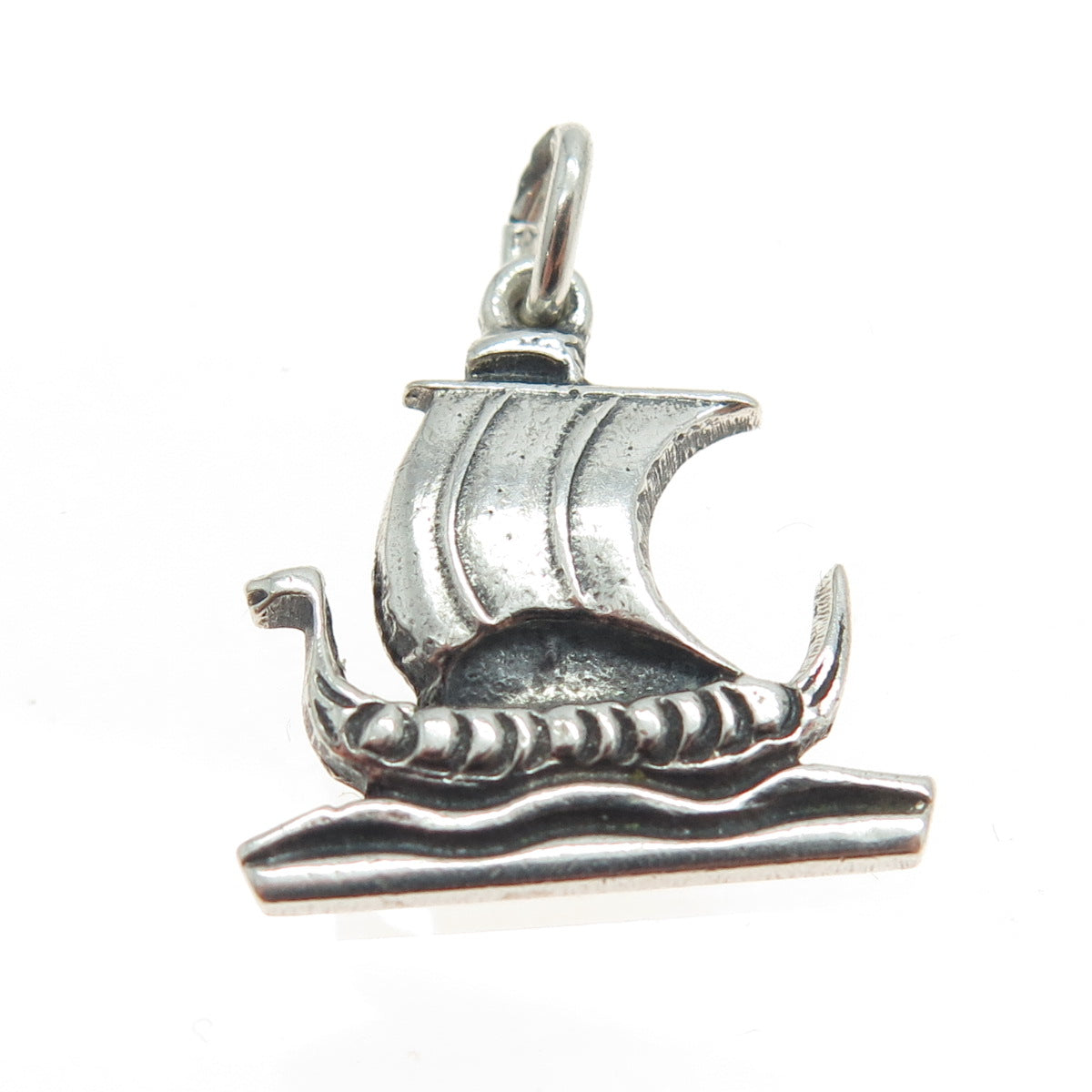 835 Silver Vintage Scandinavian Drakkar Viking Ship Charm Pendant