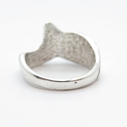 925 Sterling Silver Vintage Abstract Ring Size 6.75