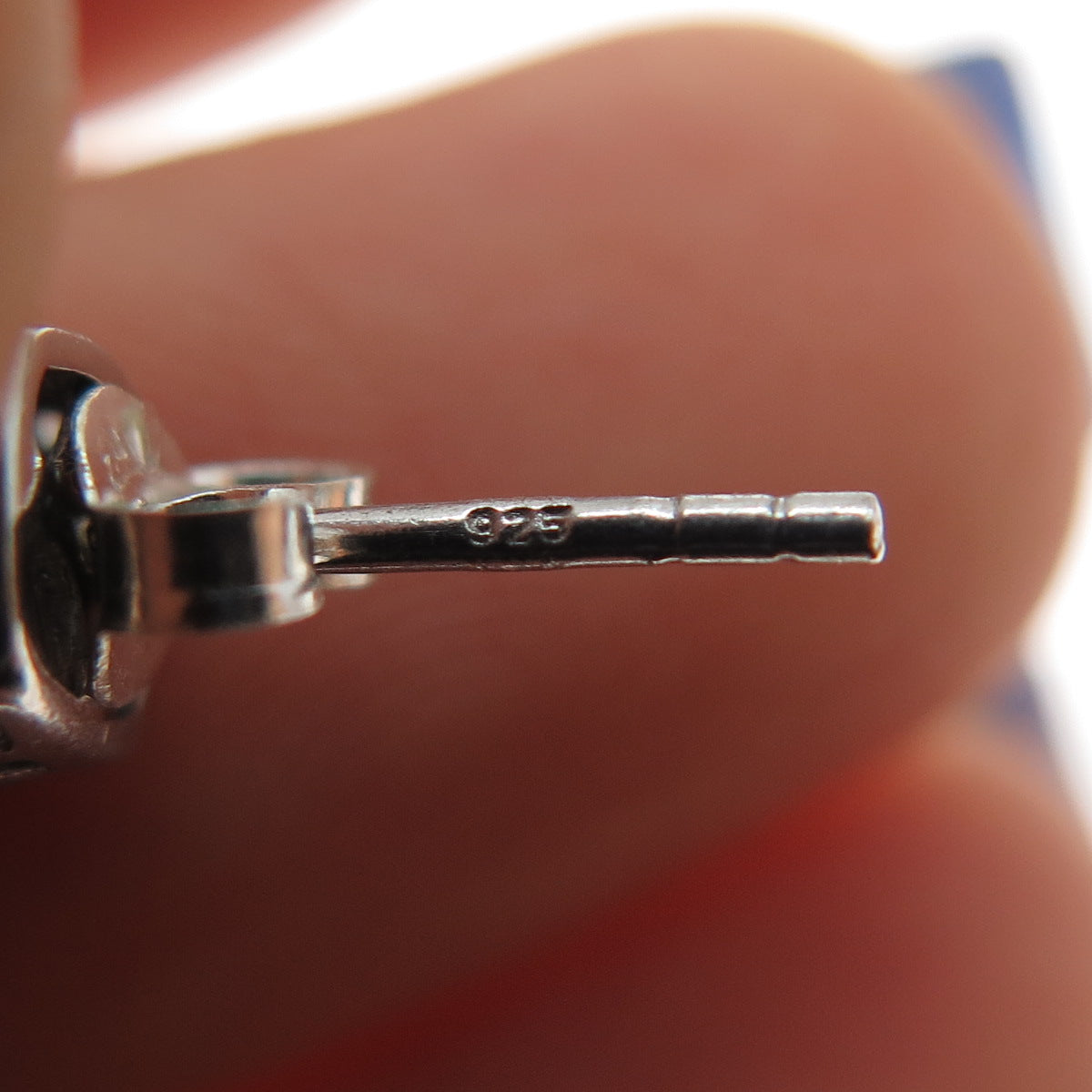 925 Sterling Silver Real Radiant-Cut Hematite Stud Earrings