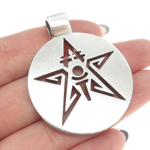925 Sterling Silver Vintage Spiritual Pentagram Slide Pendant