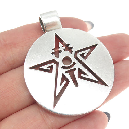 925 Sterling Silver Vintage Spiritual Pentagram Slide Pendant