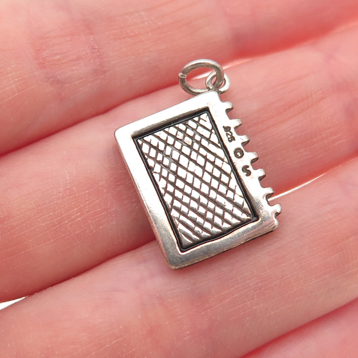 Shube 925 Sterling Silver Vintage Enamel I Love Scrapbooks Mini Charm Pendant