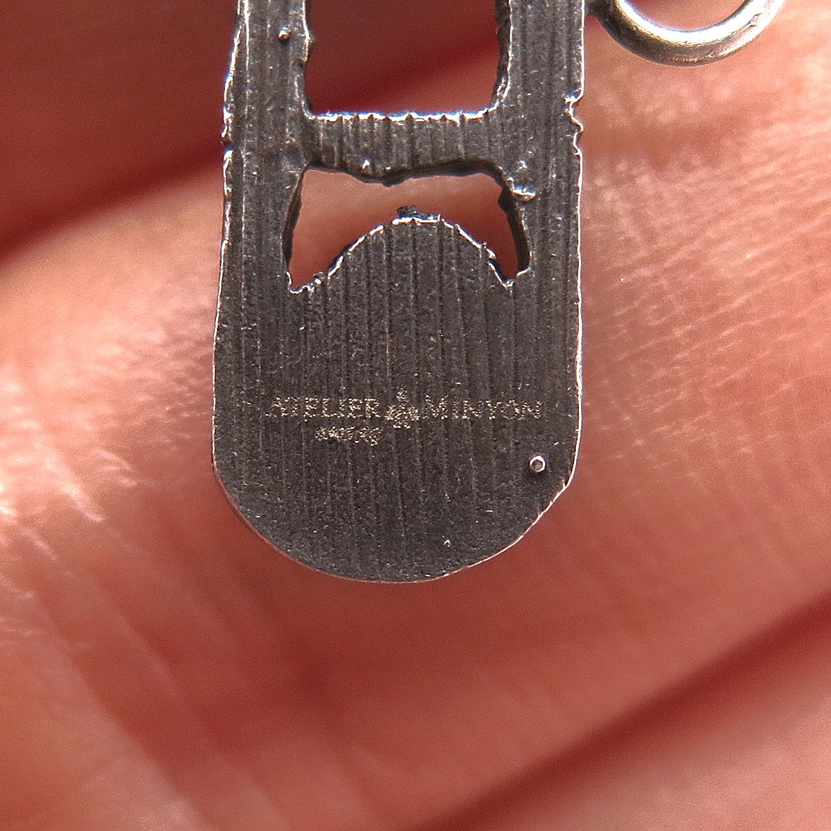 Atelier Minyon 925 Sterling Silver Real Diamond & Ruby Gesture Oxidized Pendant