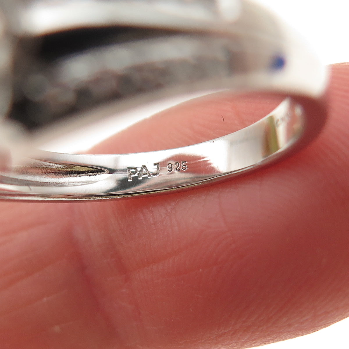 925 Sterling Silver Real Marquise & Round-Cut White Topaz Ring Size 7