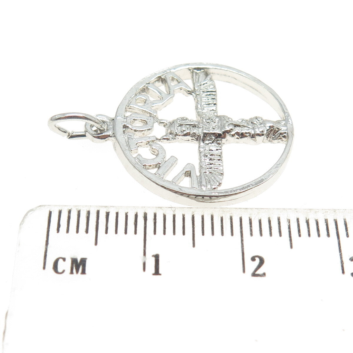 925 Sterling Silver Vintage Victoria Totem Pole Charm Pendant