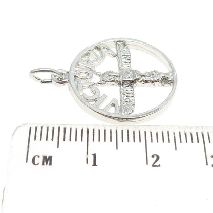 925 Sterling Silver Vintage Victoria Totem Pole Charm Pendant