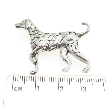 925 Sterling Silver Vintage Ornate Pointer Dog Pin Brooch