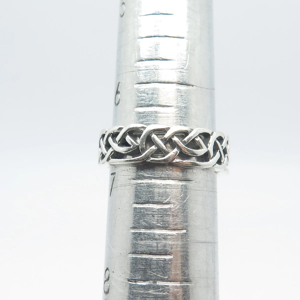 925 Sterling Silver Vintage Celtic Band Ring Size 6.75