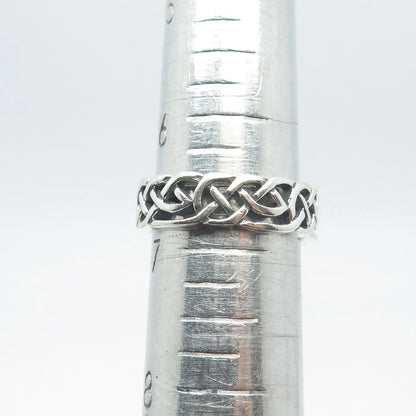 925 Sterling Silver Vintage Celtic Band Ring Size 6.75