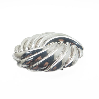 925 Sterling Silver Vintage Mexico Modernist Yin Yang Disc Pin Brooch / Pendant