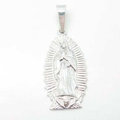 950 Silver Vintage St. Mary Miraculous Religious Pendant