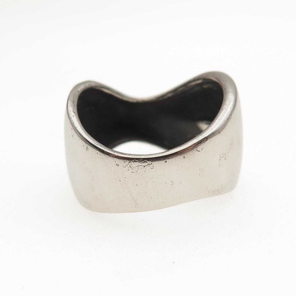 925 Sterling Silver Vintage Modernist Oxidized Ring Size 6.5