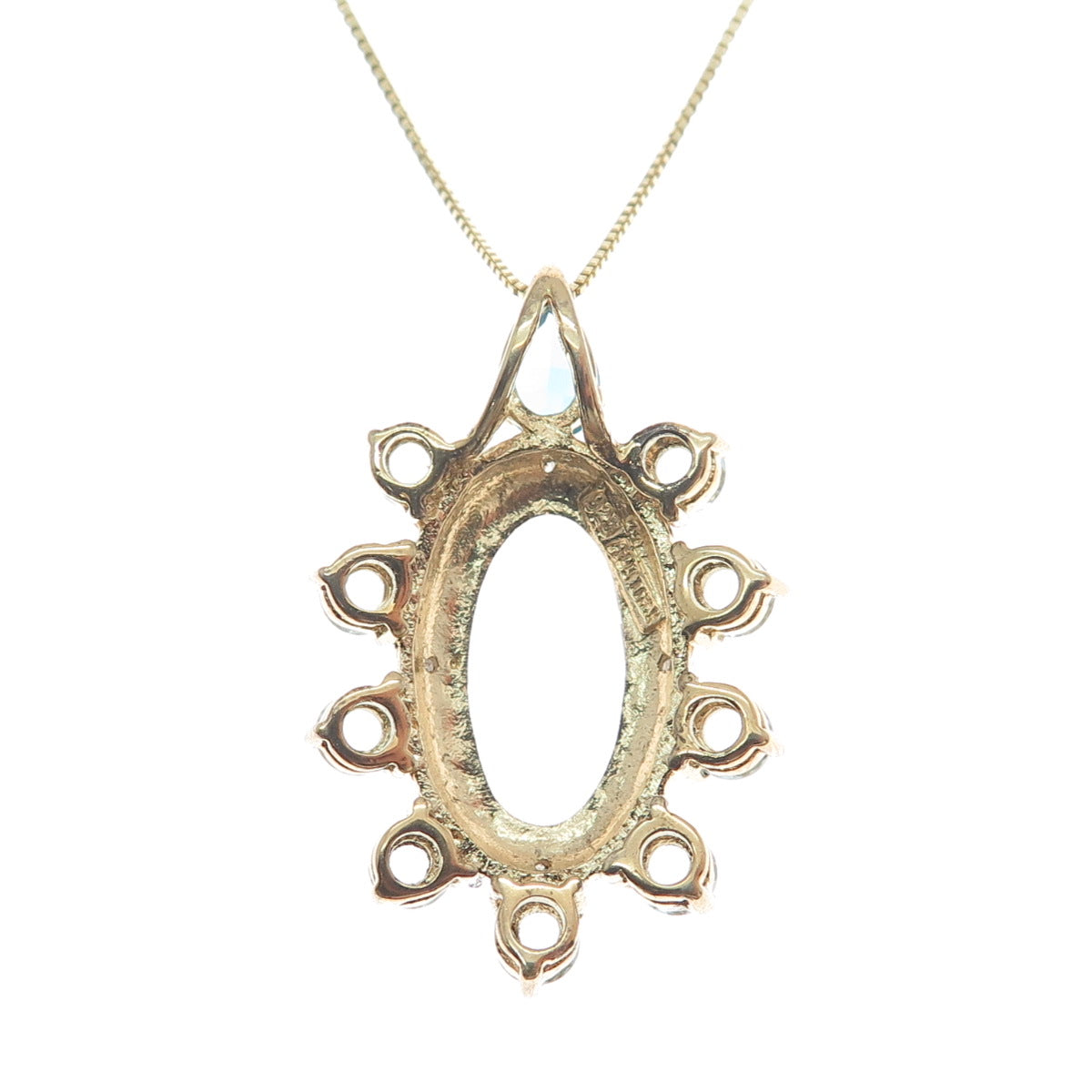 925 Sterling Gold Plated Diamond Accent Multi-Color Topaz Box Chain Necklace 18"