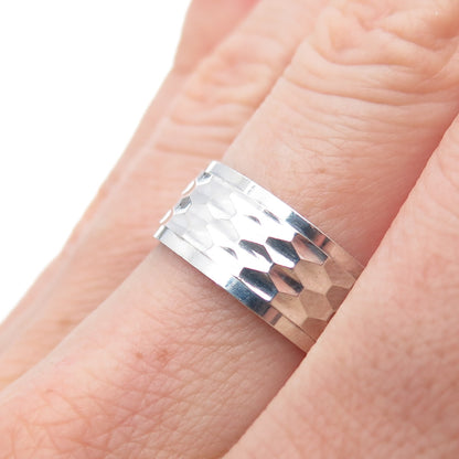925 Sterling Silver Vintage Diamond-Cut Band Ring Size 7