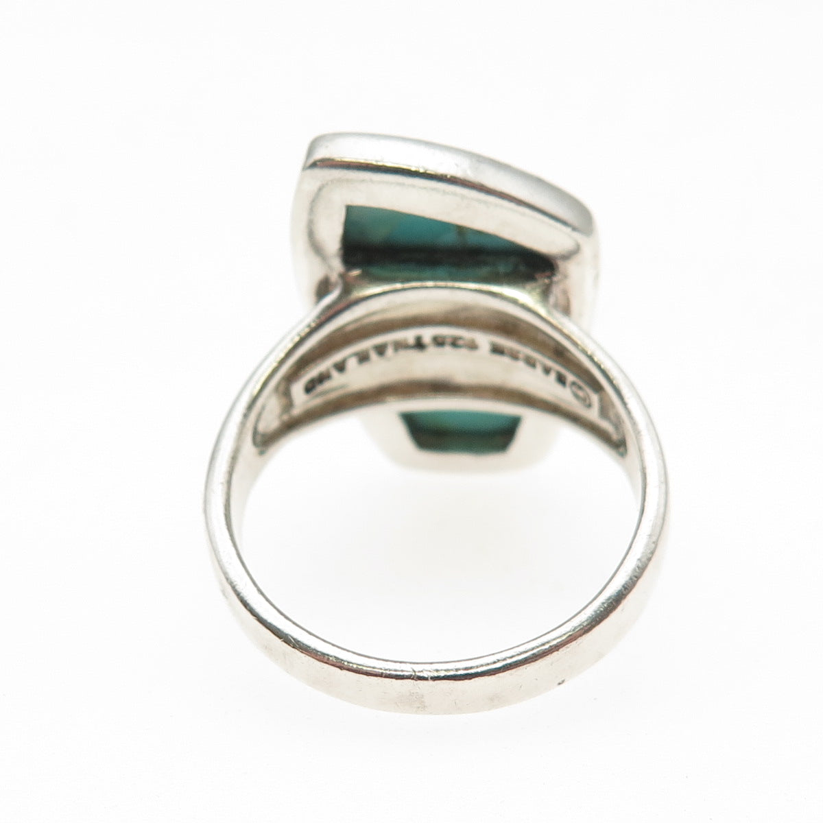 Barse Sterling Silver Vintage Real Lone Mountain Turquoise Modernist Ring Size 9