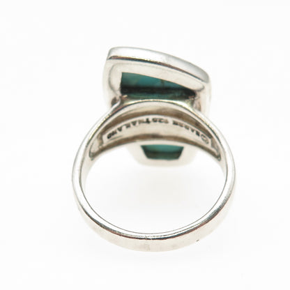 Barse Sterling Silver Vintage Real Lone Mountain Turquoise Modernist Ring Size 9