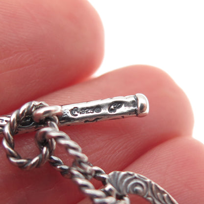 Carolyn Pollack 925 Sterling Silver Vintage Ornate Disc Chain Necklace 18"