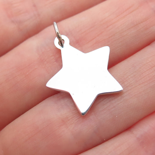 925 Sterling Silver Vintage Star Minimalist Charm Pendant