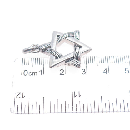 EFFY 925 Sterling Silver Star of David Oxidized Charm Pendant