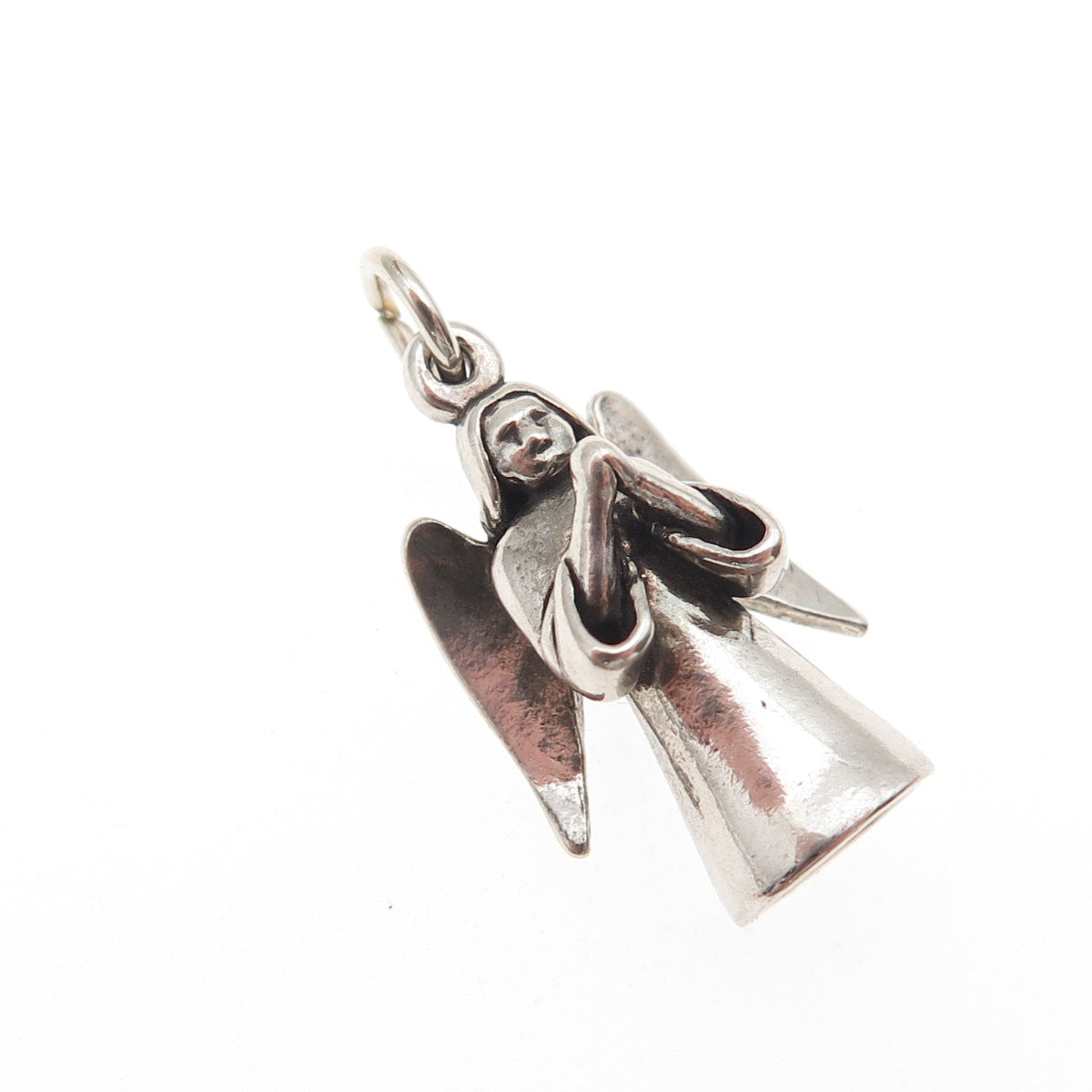 Sunwest 925 Sterling Silver Vintage Praying Angel 3D Mini Charm Pendant
