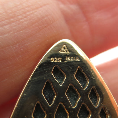 925 Sterling Silver Gold Plated Real Zoisite Ruby Statement Ring Size 6