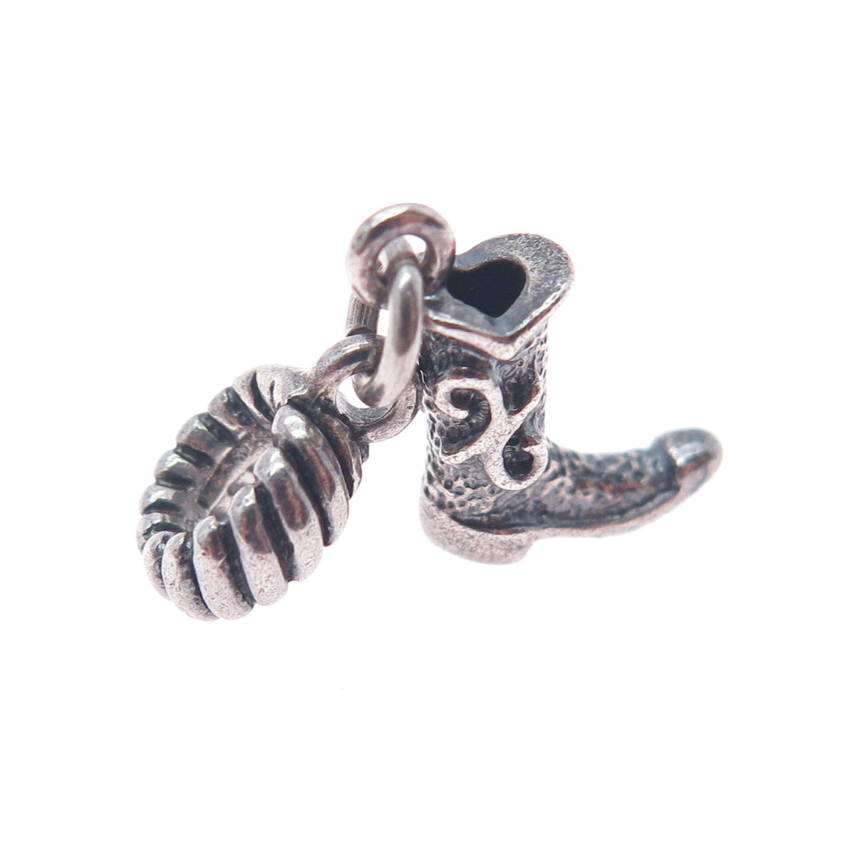 RL RICHLINE 925 Sterling Silver Italy Cowboy Boot Dangle Slide Charm