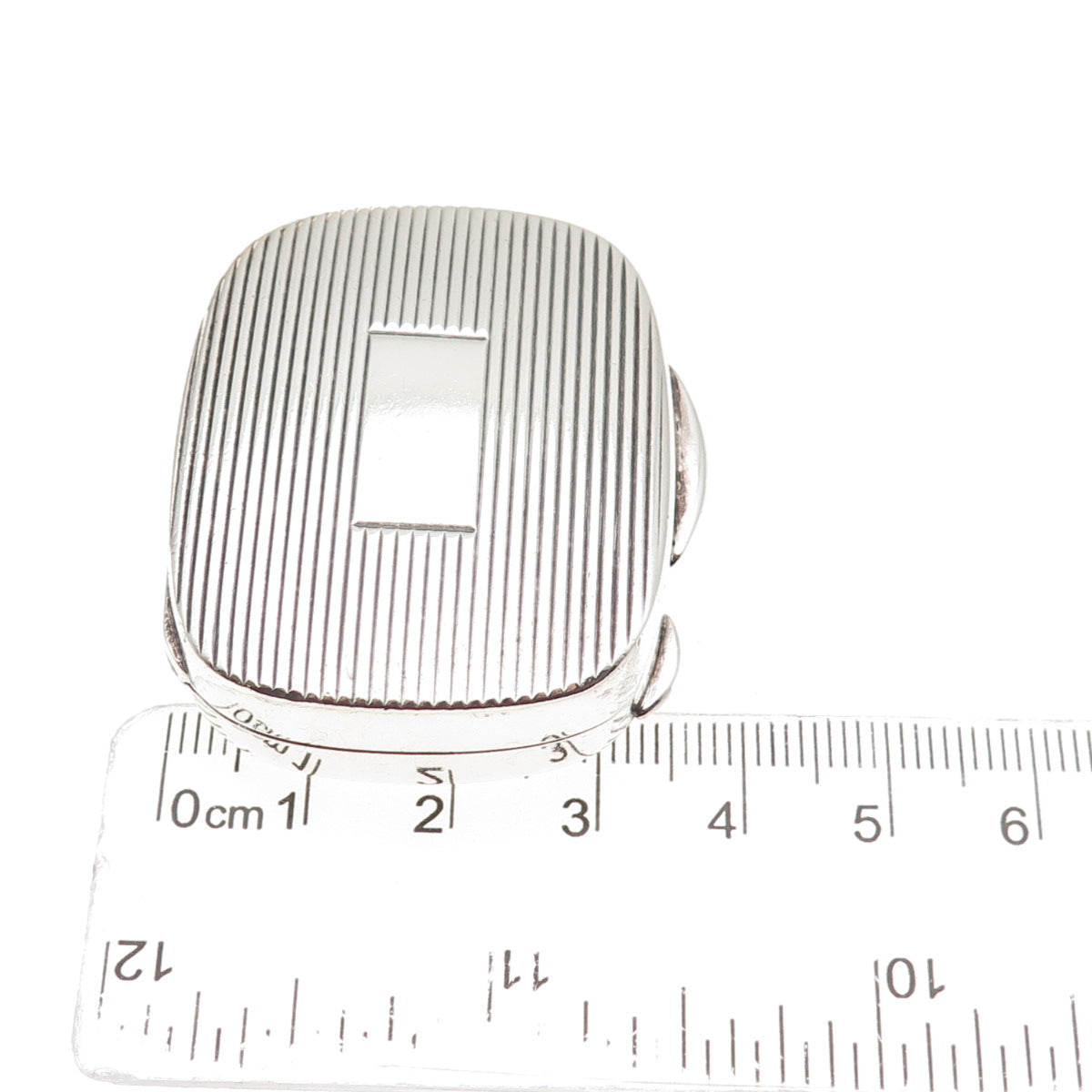 TIFFANY & CO. 925 Sterling Silver Vintage Italy Ribbed Oxidized Pill / Snuff Box
