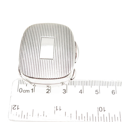 TIFFANY & CO. 925 Sterling Silver Vintage Italy Ribbed Oxidized Pill / Snuff Box